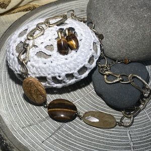 Lia Sophia genuine tigers eye necklace